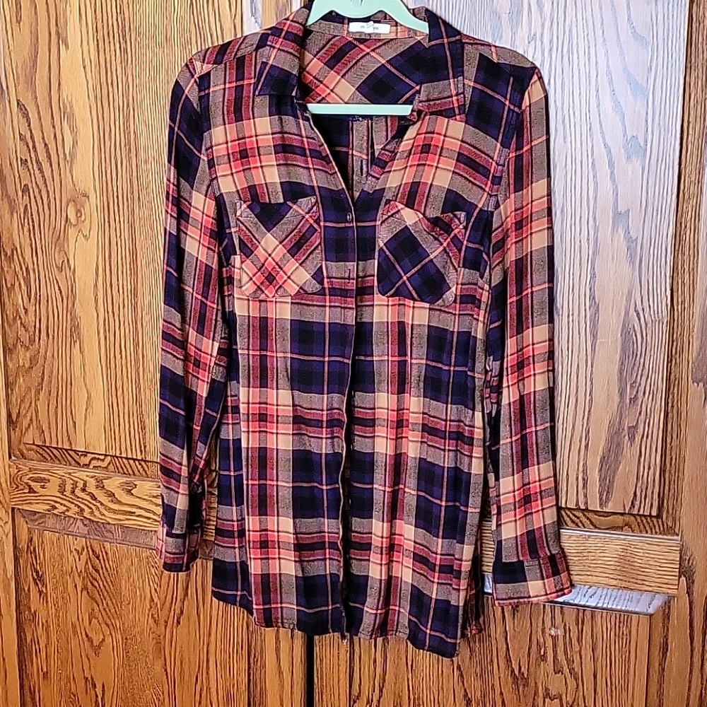 Maurices long tunic flannel shirt